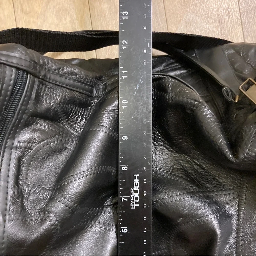 Black Leather Men's Duffel Bag - Stylish Travel Weekender